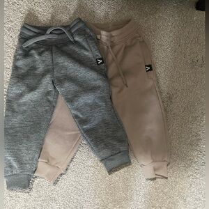 Kids Jogger Pants Set - Gray and Tan